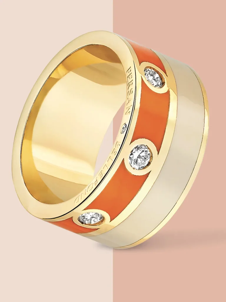 Bague First Lady Vert Mousse sur fond bicolore